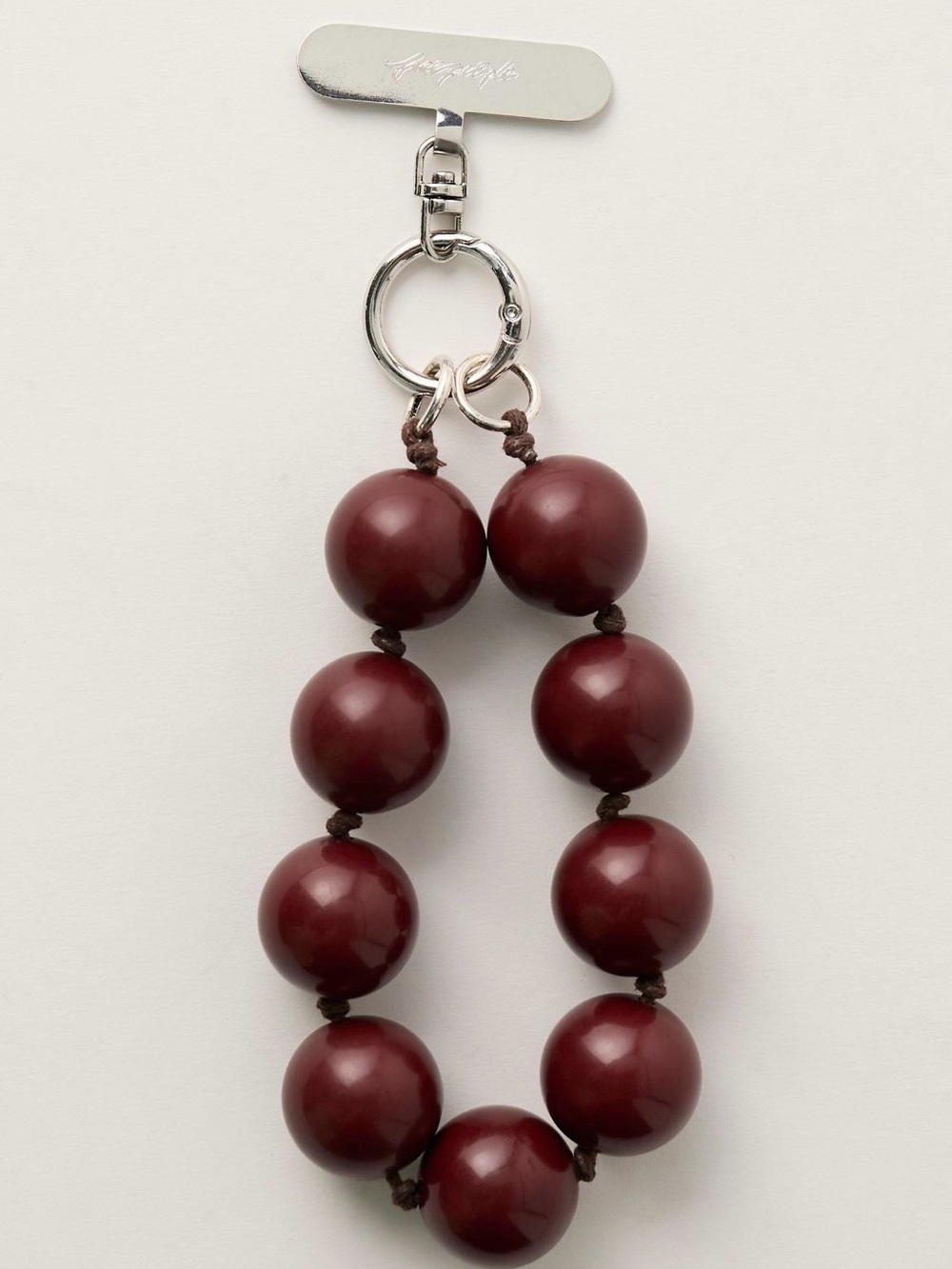 Free People Burgundy Beaded Wristlet Keychain - Picture 2 of 5